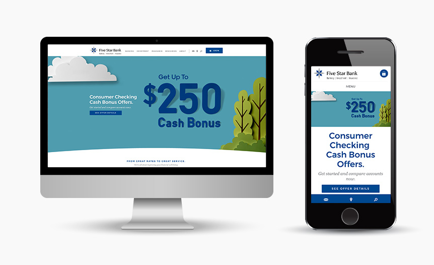 Five Star Bank Brand Development Digital Website